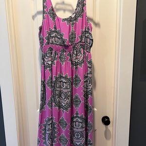 Anthropologie Maeve Annas Purple silk midi dress